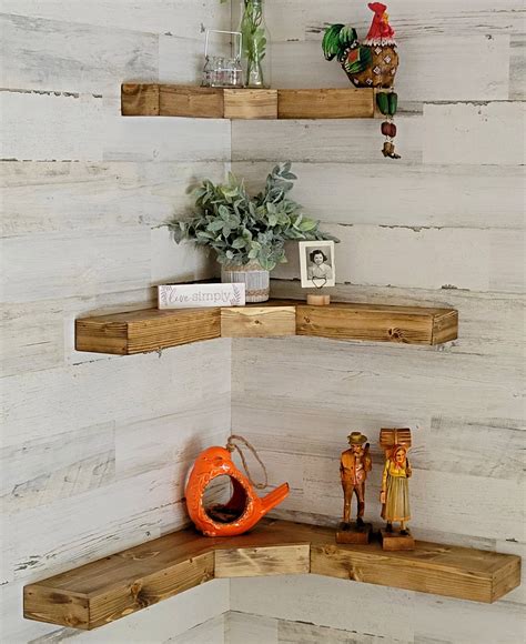 tier wall mounted rustic pine wood floating corner shelves with metal my xxx hot girl