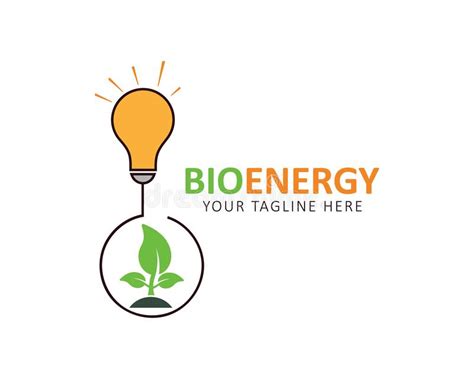 Bio Logotipo De La Energ a Con El Icono De La Bombilla Ilustración del