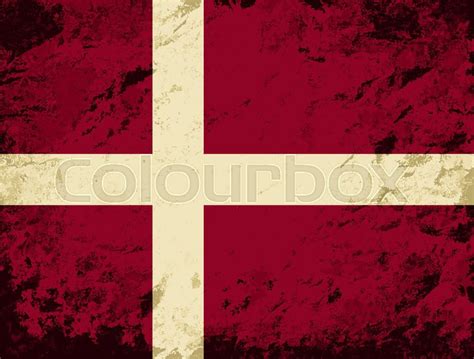 Danish Flag Grunge Background Vector Stock Vector Colourbox