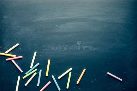 Blackboard With Color Chalk And Copy Space Backgroundmaterial Design