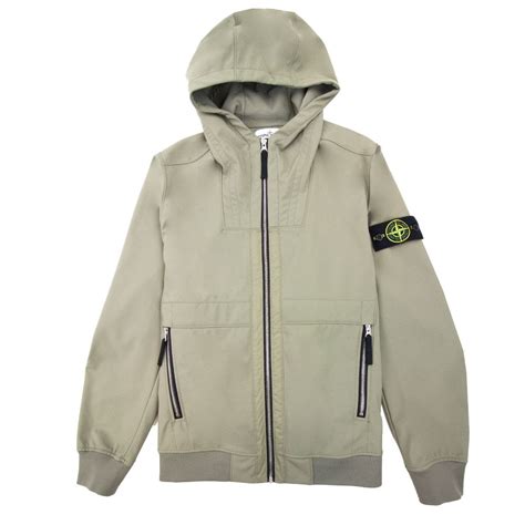 Stone Island Q0222 Soft Shell R Hooded Jacket Khaki V0068 Onu