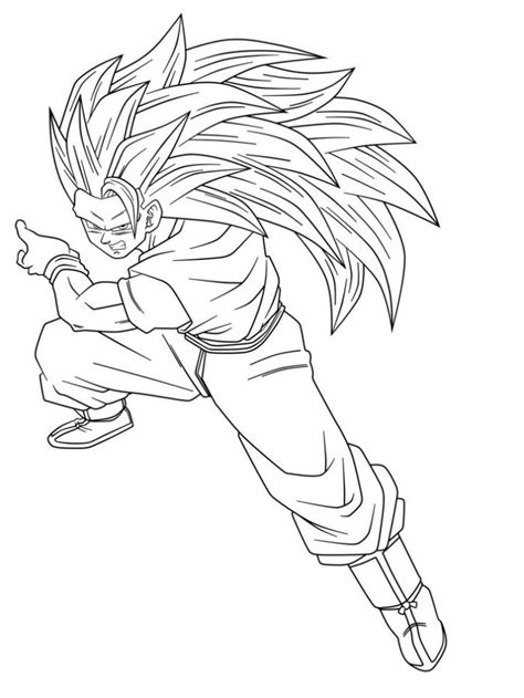 Resultado De Imagen Para Goku Ssj 3 Para Colorear Dibujo De Goku