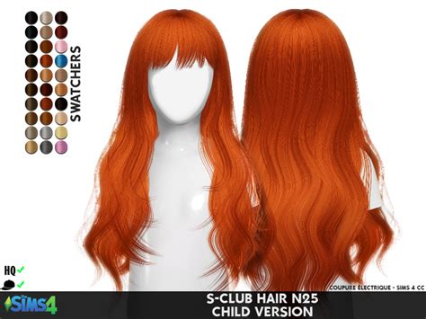 S Club Hair N25 Child Version Redheadsims Cc