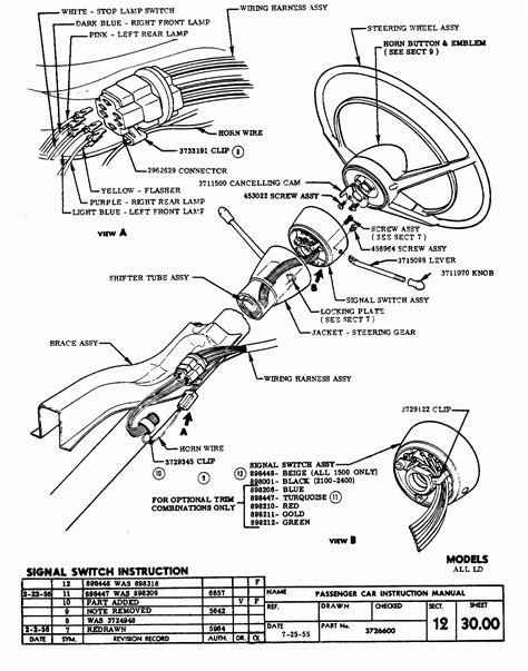 1969 Steering Column Diagram Wiring Schematic