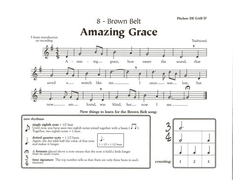Amazing Grace Recorder Notes With Letters – Caipm