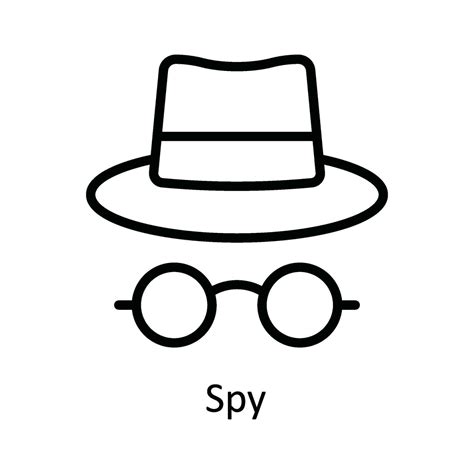 Spy Vector Outline Icon Design Illustration Cyber Security Symbol On