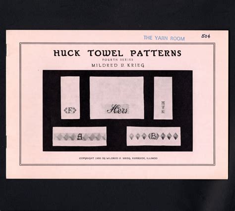 Huck Towel Patterns Fourth Series By Mildred V Krieg 1950 Swedish