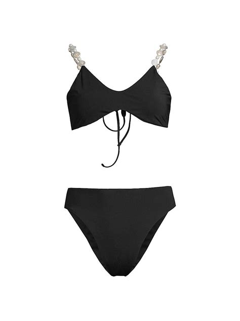 Maygel Coronel Synthetic Atenas Pearl Strap 2 Piece Bikini In Black Lyst