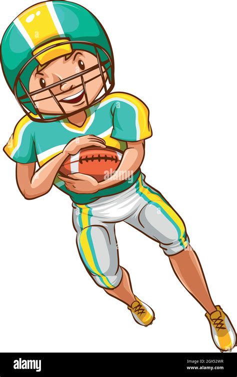 Teen Boy American Football Stock Vector Images Alamy
