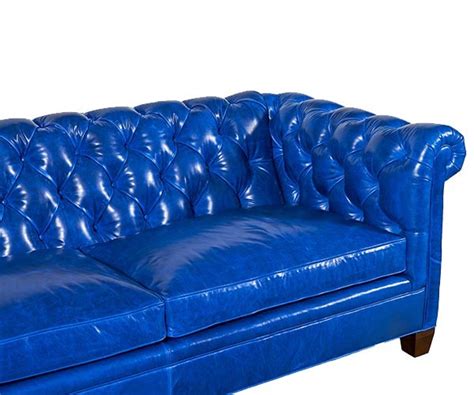 The Rowling Chesterfield Sofa In Blue Leather Is A Gorgeous Sofa