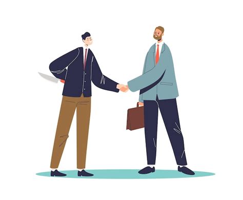 Premium Vector Two Businessmen Shaking Hands