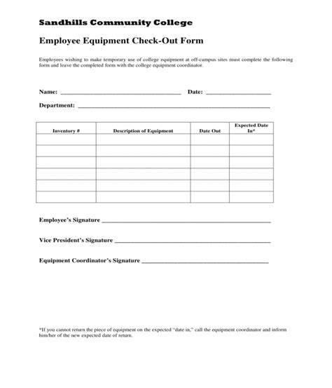 Keep in mind that formal evaluations should provide an overview of employee. FREE 9+ Equipment Checkout Forms in PDF | MS Word | Excel