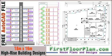 Building Floor Plans Free Autocad File Nine Storied Residential
