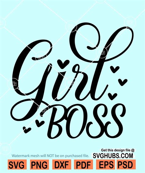 Girl Boss Svg Heart