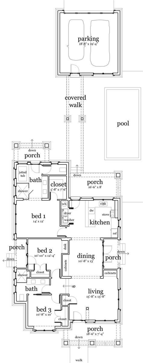 Bungalow Style House Plan 3 Beds 2 Baths 1460 Sqft Plan 79 206