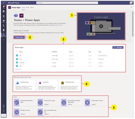 Información General De La Aplicación De Power Apps En Microsoft Teams