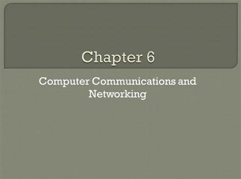 Gcse Computing Chapter 6 Computer Communications And Networking