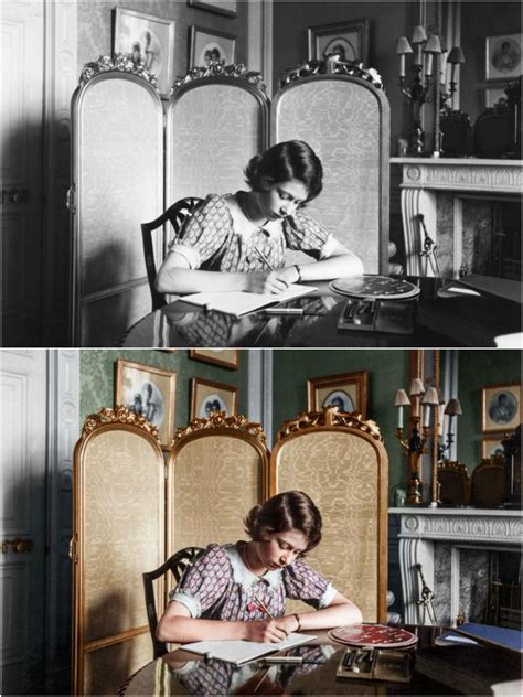 While the anniversary of her becoming queen is on february 6 october, 1940: Colorized Photos of a Young Queen Elizabeth II from the ...