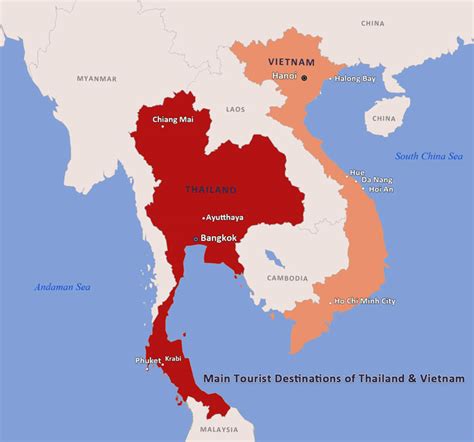 Map Of Thailand And Vietnam