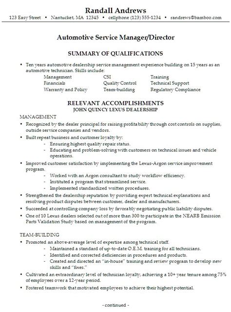 sample resume   seeking  job   automotive