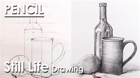 Realistic Still Life Composition In Pencil Step By Step Drawing And