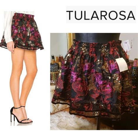 Tularosa Delany Skirt In Black W Metallic Depop