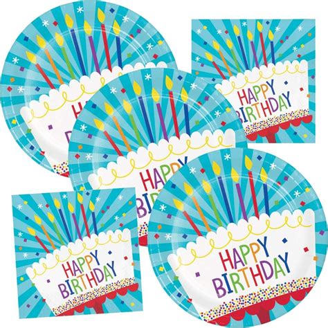 Happy Birthday Plates And Napkin Party Supplies Set