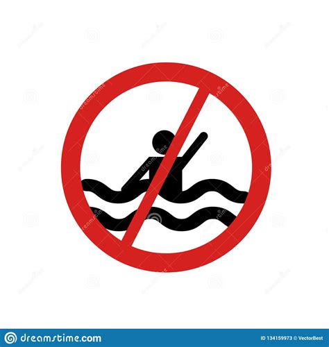No Swimming Icon Vector Sign And Symbol Isolated On White Background