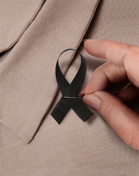 Premium Photo Black Mourning Ribbon Concept