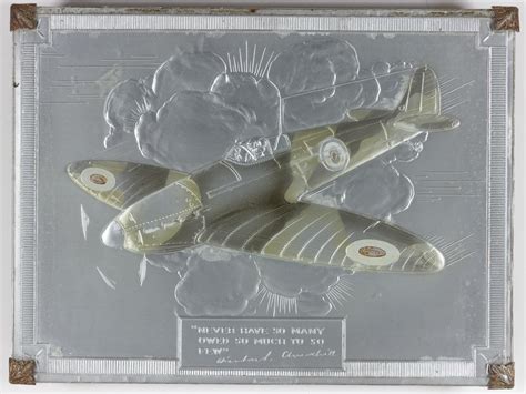 Lot Stamped Tin Spitfire Plaque