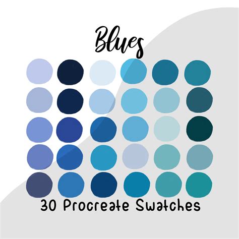 Procreate Palette Swatches Procreate Color Palette Blue Palette