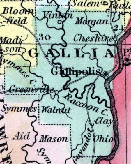 Gallia County Ohio 1857 House Divided