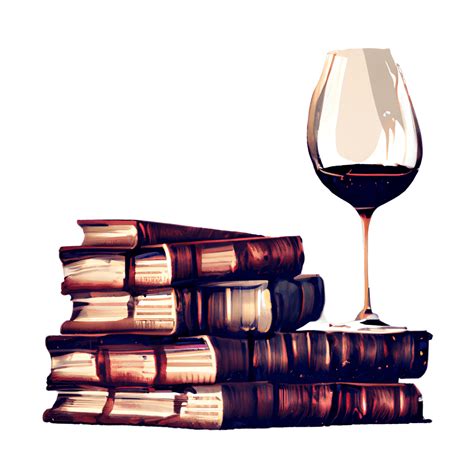 Vintage Books And Glass Of Red · Creative Fabrica