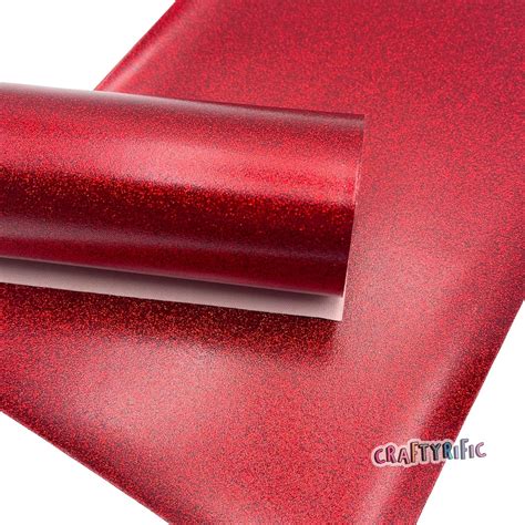 Red Glitter Vinyl With Canvas Back For Embroidery Glitter Etsy