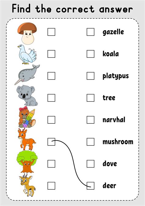 Matching Game For Kids Learn English Words Education Developing