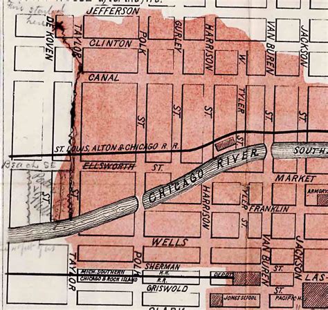 Amazing Illustrated Map Of The Chicago Fire Rare And Antique Maps