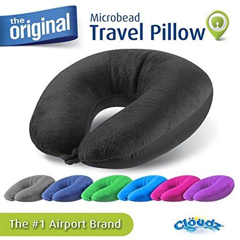 Cloudz Microbead Travel Neck Pillow Black Neck Pillow Travel