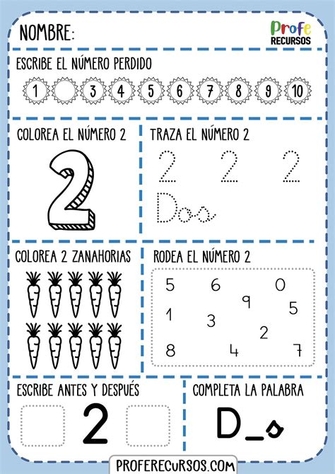 Fichas Para Aprender Los Numeros Del 1 Al 10 Español E Inglés Numbers