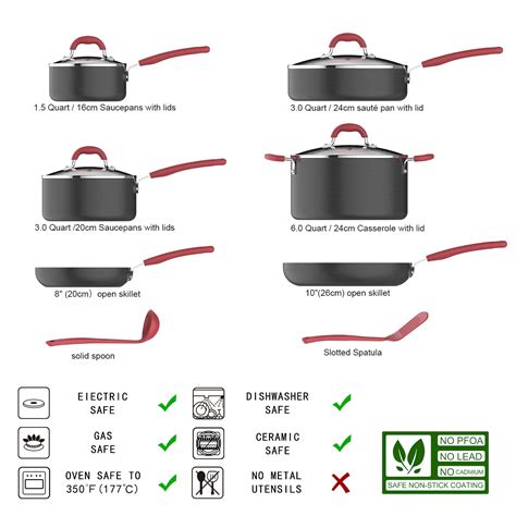 モリコーyahoo 店anolon 81133 accolade hard anodized nonstick cookware pots and pans set 12 並行輸入品 【ネット限定】