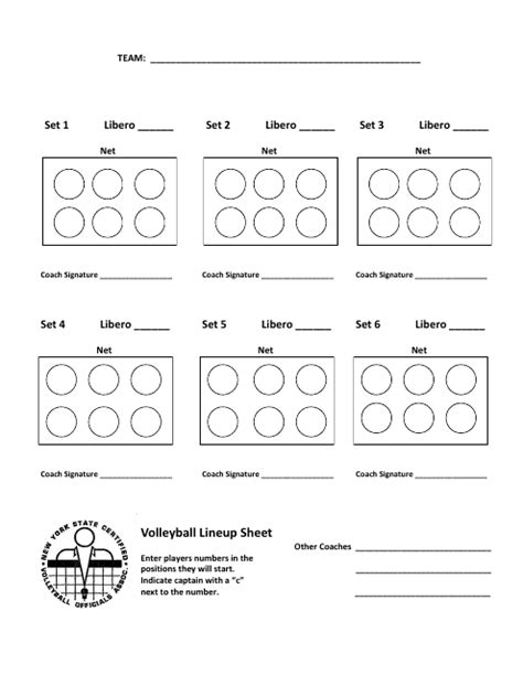 Free Printable Blank Volleyball Lineup Sheet Printable Templates