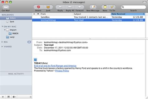 Yahoo Account To Apple Mail Using Imap