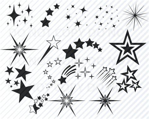 Stars Svg File Vector Images Silhouette Star Elements Svg Etsy In