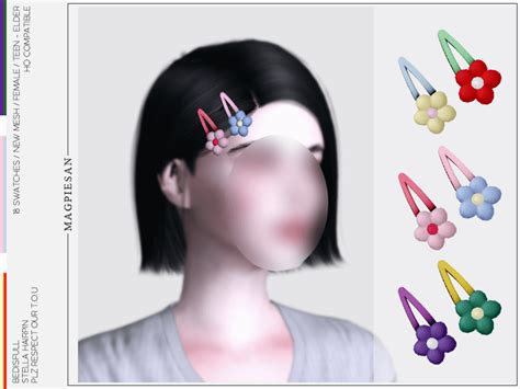 Sims 4 Stella Hair And Hairpin Sets The Sims Book