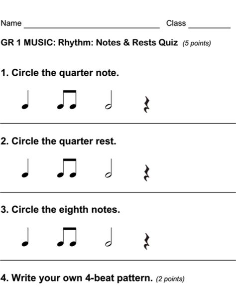 Grade 1 Music Worksheets For Kids Thekidsworksheet