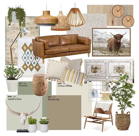 Modern Rustic Boho Living Room Mood Board View This Interior Design