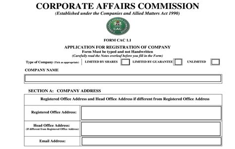 Cac Name Reservation And List Of Documents To Upload For Business Name