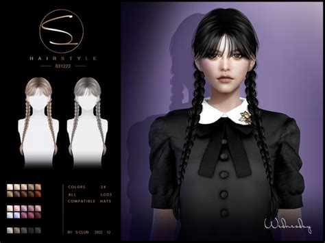 The Sims Resource Double Braids Hairstylewednesday031222 By S Club
