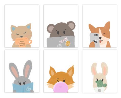 Funny Animal Prints Funny Animal Art Funny Animal Poster Cat Bear