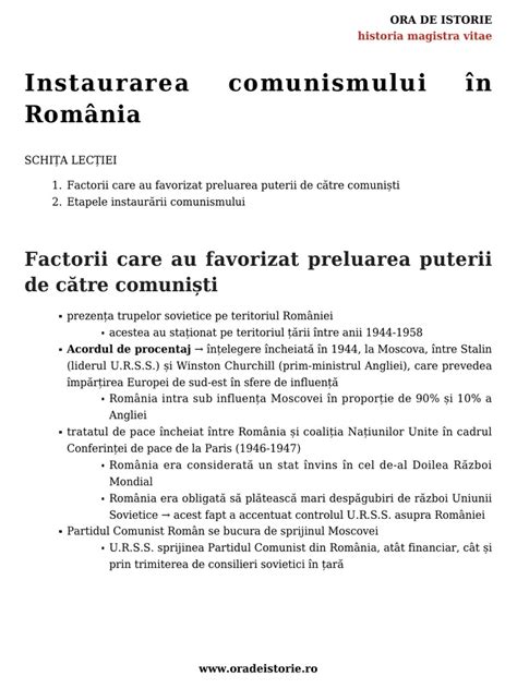 Instaurarea Comunismului In Romania Pdf