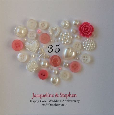This Personalised Coral Anniversary Button Art Makes The Perfect T